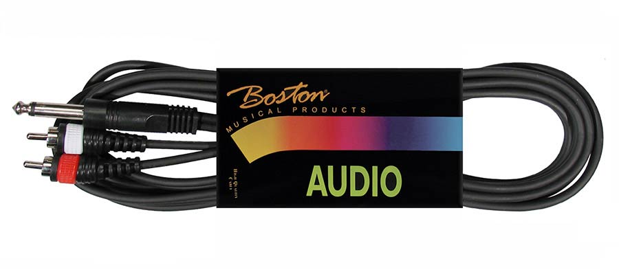 Boston Audio cable, black, 2x rca - jack mono, 1.50 m