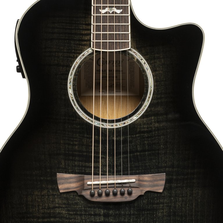 Crafter NOBLE TBK Small Jumbo Electro-Acoustic Flamed Maple Black