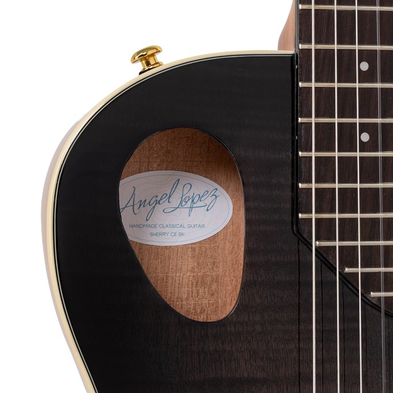 Angel Lopez Sherry CE Hybrid Nylon Electric Semi-Acoustic - Black