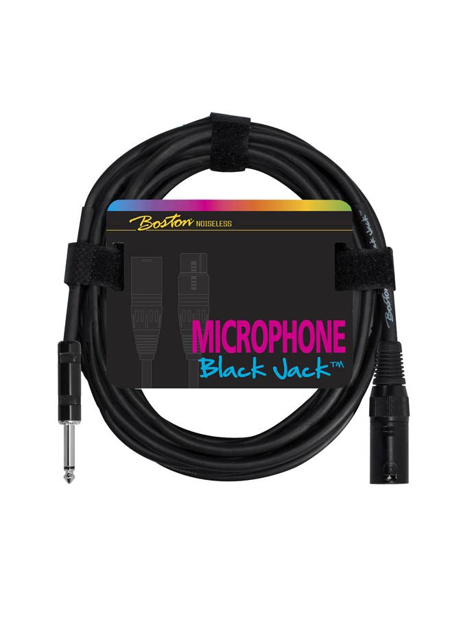 Boston Black Jack Microphone cable, black, 1 x XLR3m +1 x jack, 2 m