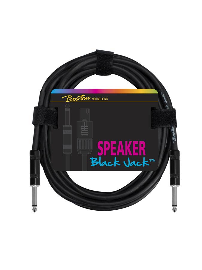 Boston speaker cable, black, jack - jack, 2 x 1,5mm, 1 meter