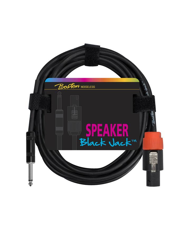 Boston Black Jack Speaker cable, black, jack + speakon, 2 x 1,5mm,