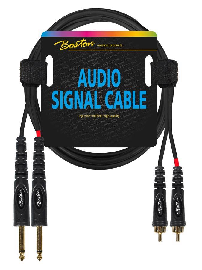 Boston Audio Signal Cable 2x RCA to 2x 6.3mm jack mono 6 meter