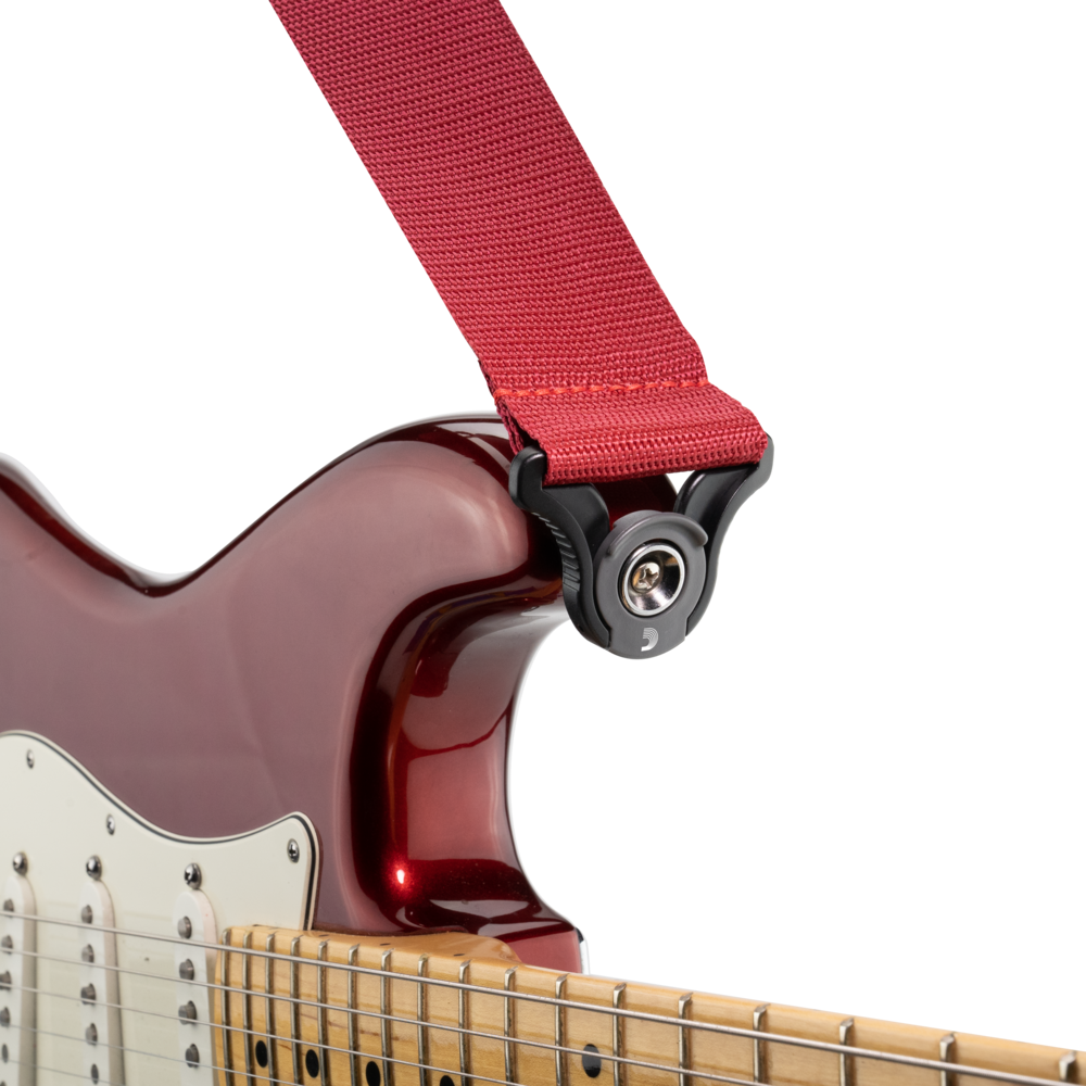 D'Addario Red Guitar Strap 50MM Poly Auto lock