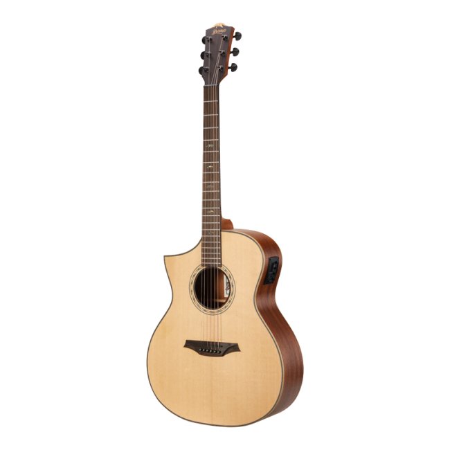 Bromo Tahoma Electro Acoustic Guitar Hillside Cutaway Left Handed BAT4CEL Natural