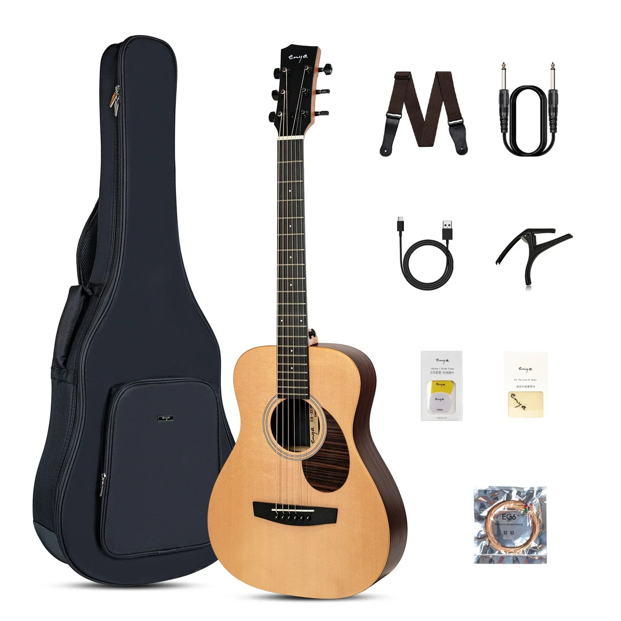 Enya EB-X1 Pro MAX SP1 Electro-Acoustic Guitar Outfit  - 34 Inch Satin Matte