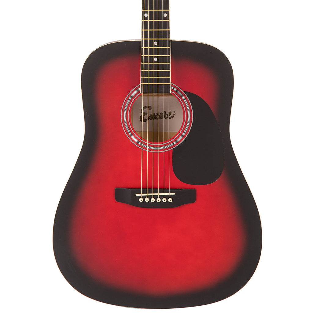 Encore Acoustic Guitar - Redburst