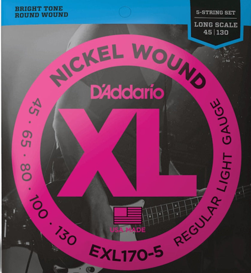 D Addario EXL170-5 Bass  45-130 Long 5 String