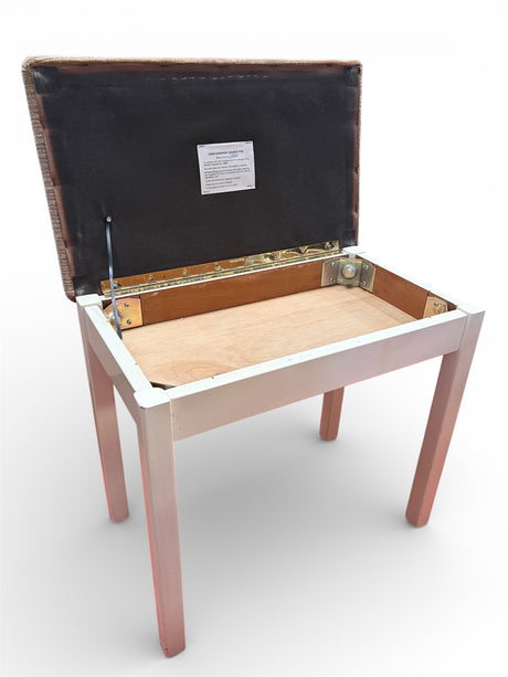 Cream Gloss piano stool with storage