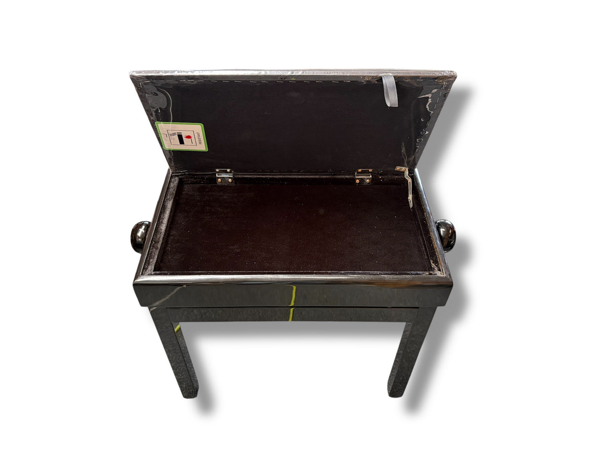 Stagg PB55 Adjustable Piano  Stool with storage - Polished Black