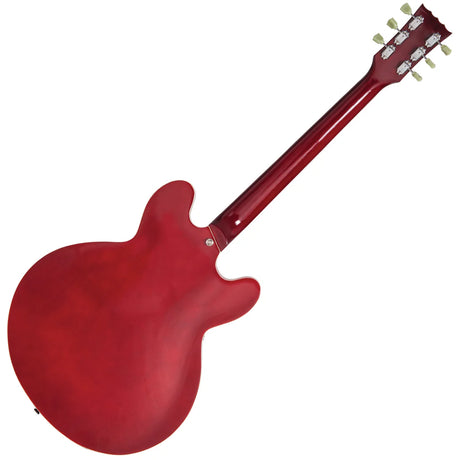 Vintage VSA500 ReIssued Semi Acoustic Guitar Left Hand - Cherry Red