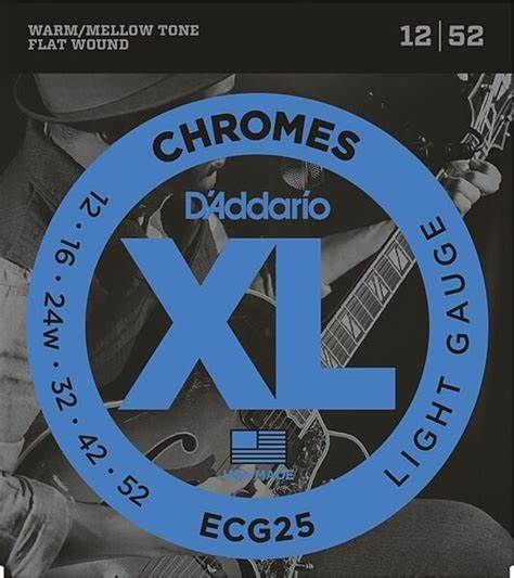 D Addario ECG25 Chromes Flatwound 12-52 Light