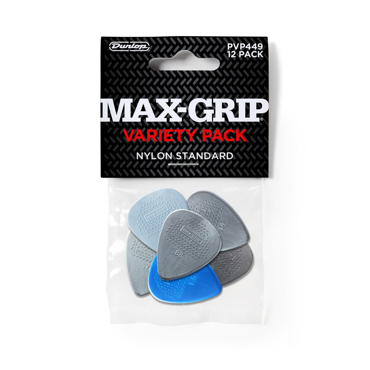 Dunlop Picks - Nylon Standard Max Grip 0.60mm - Players Pack 12