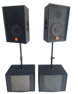 JBL SR-X SR4722X 12" 2-Way Pro Speakers x2 Peavey pro Subs x 2