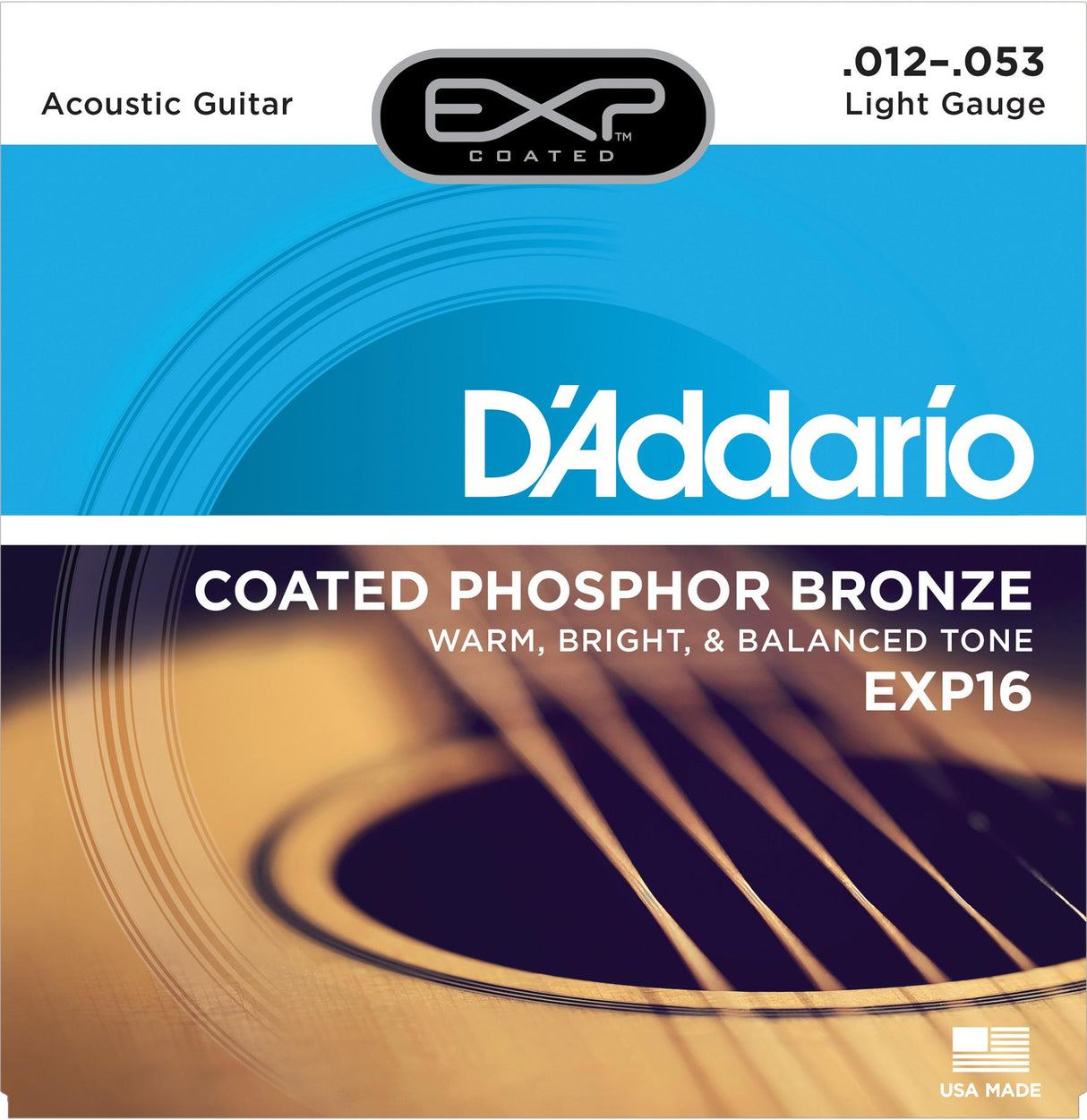 D Addario EXP16 Coated Phosphor Bronze 12-53 Light