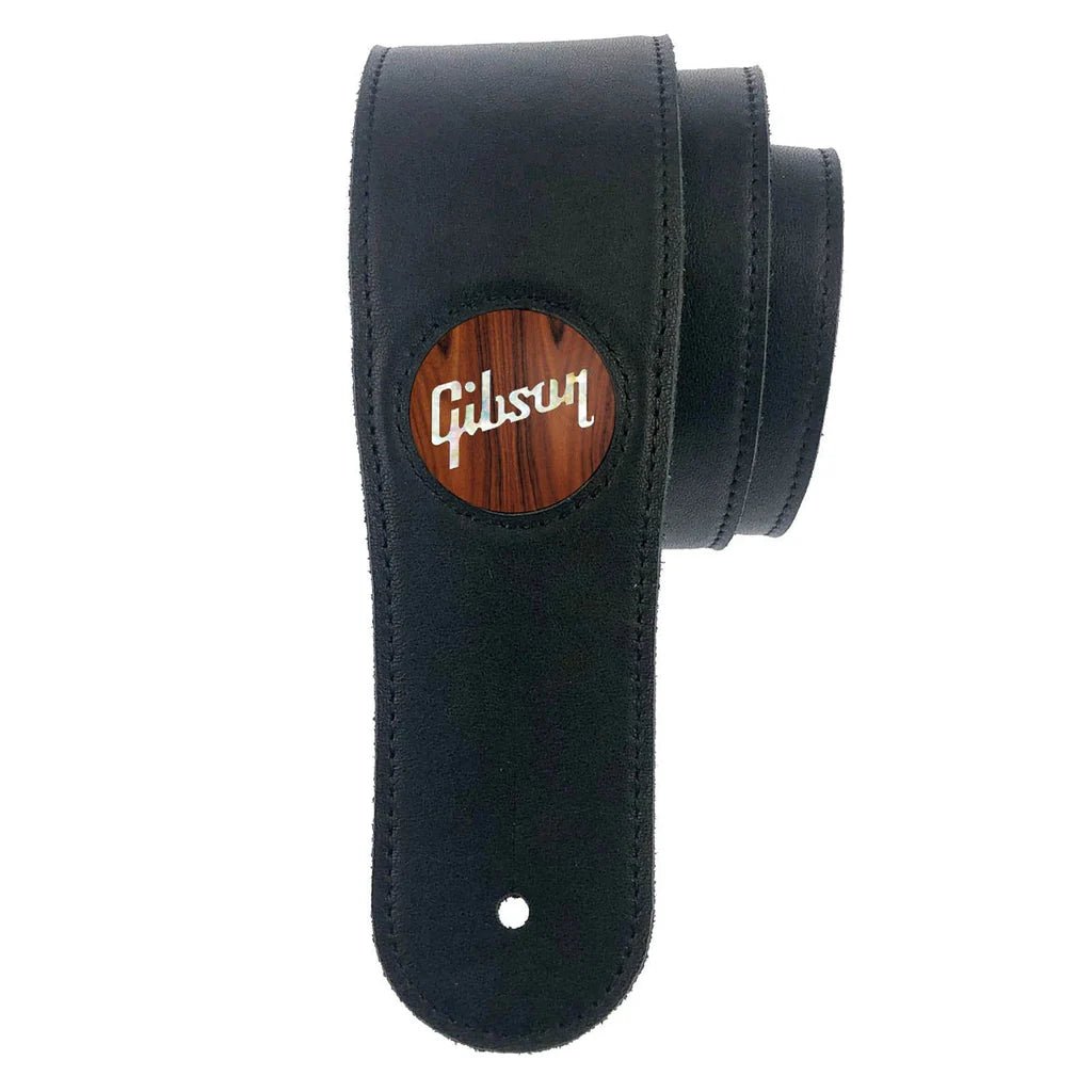 Gibson by Thalia Black Guitar Strap - Rosewood with Gibson Pearl Logo