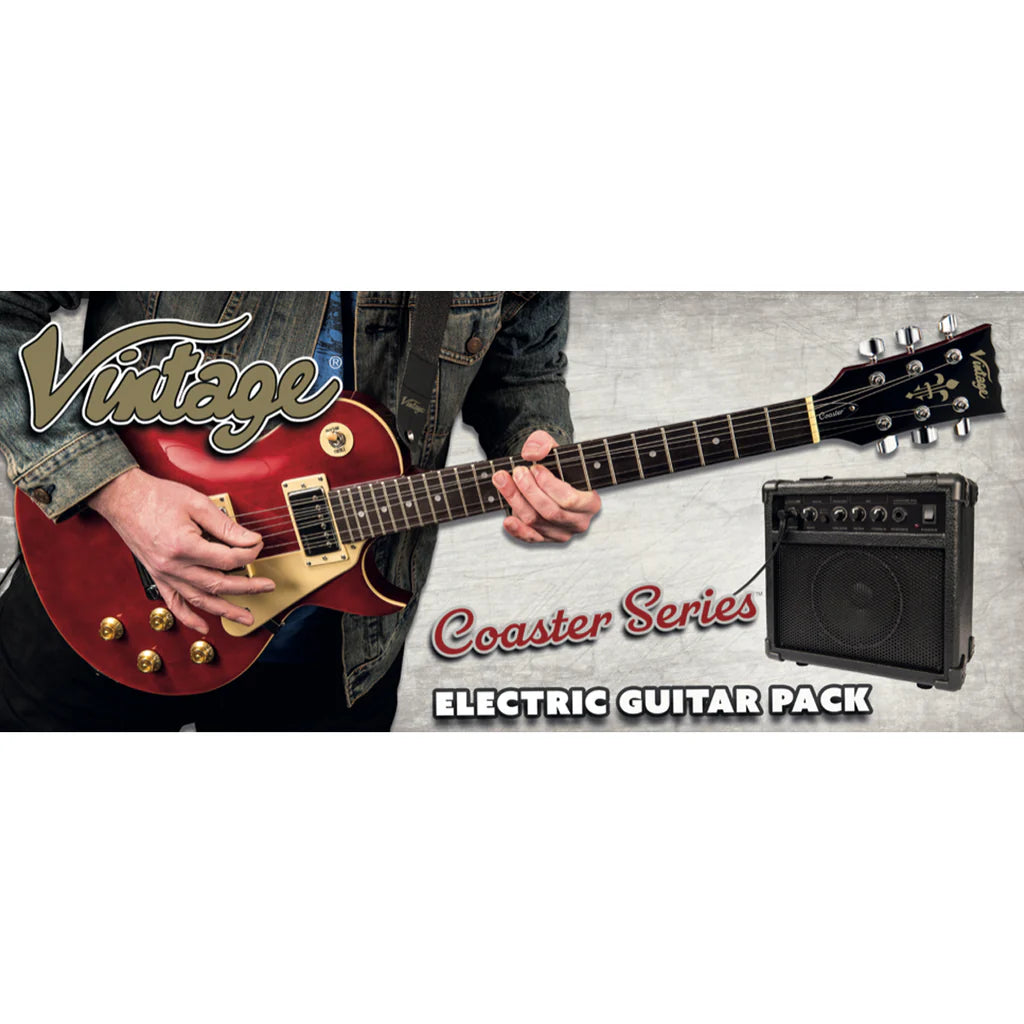 Vintage V10 Coaster Series Electric Guitar Pack - Boulevard Black