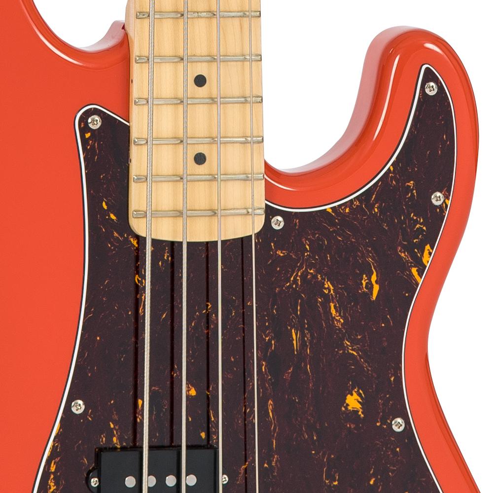 Vintage V4 ReIssued Maple Bass Firenza Red