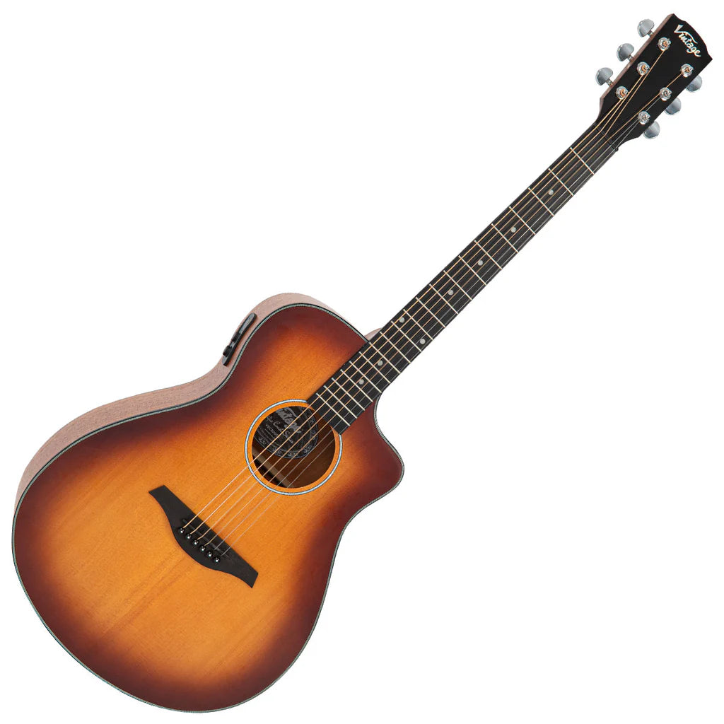 Vintage Pacific Coast Series Electro-Acoustic Guitar - Cherry Burst