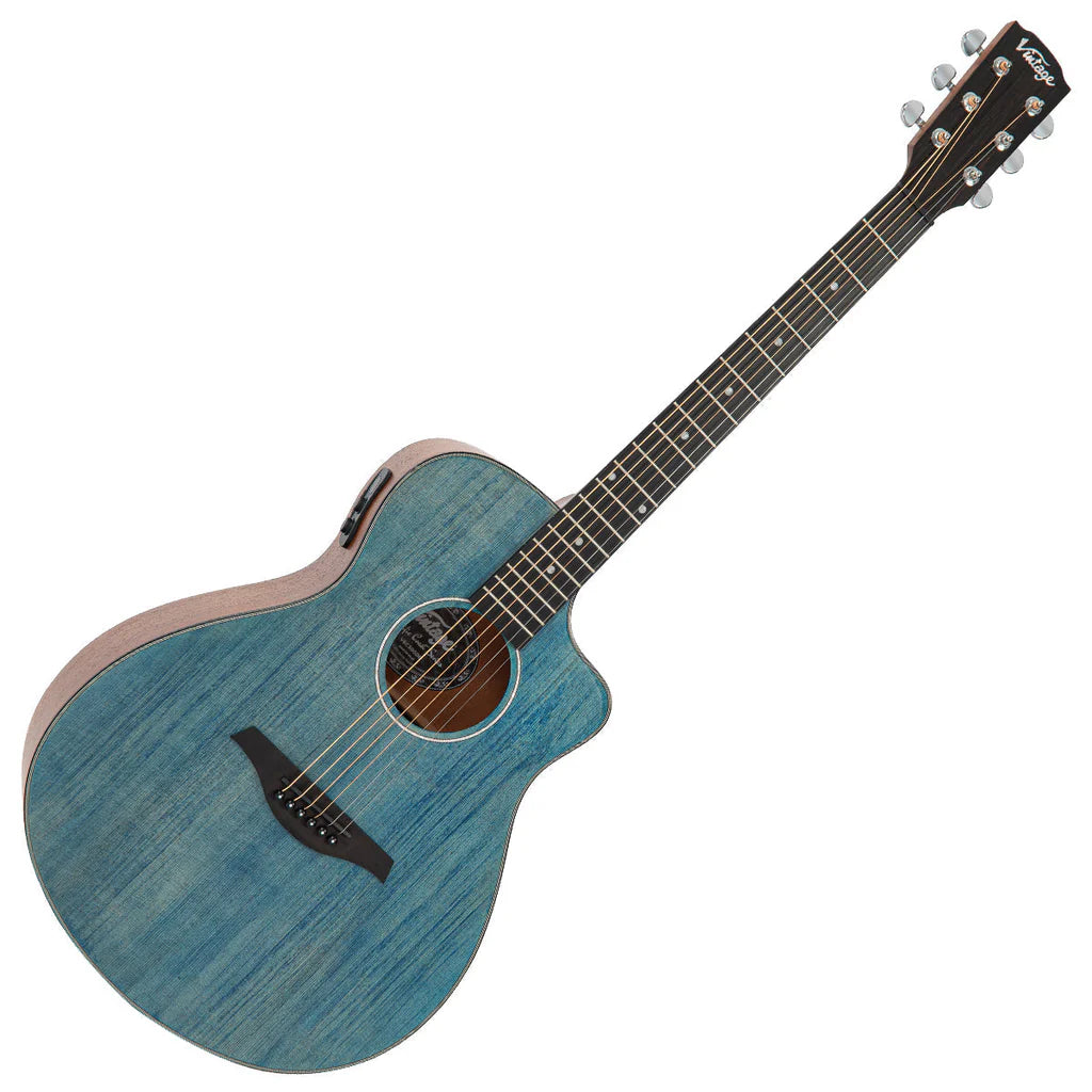 Vintage Pacific Coast Series Electro-Acoustic Guitar - Denim Blue