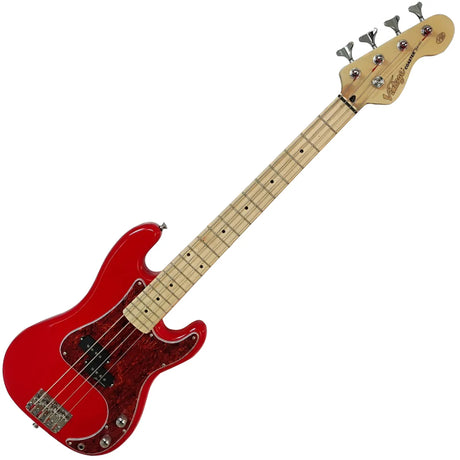 Vintage V30 Maple 7/8 Size Coaster Series Bass Guitar Pack - Gloss Red