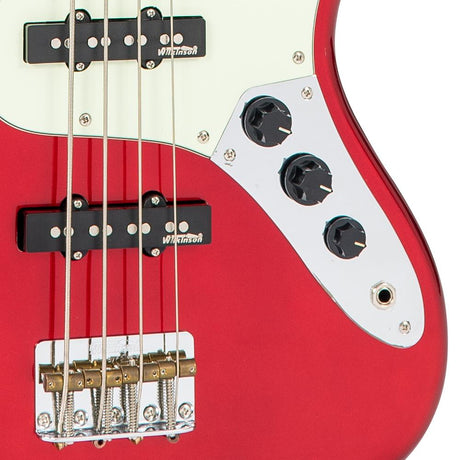 Vintage VJ74 Reissued Bass Guitar  Candy Apple Red