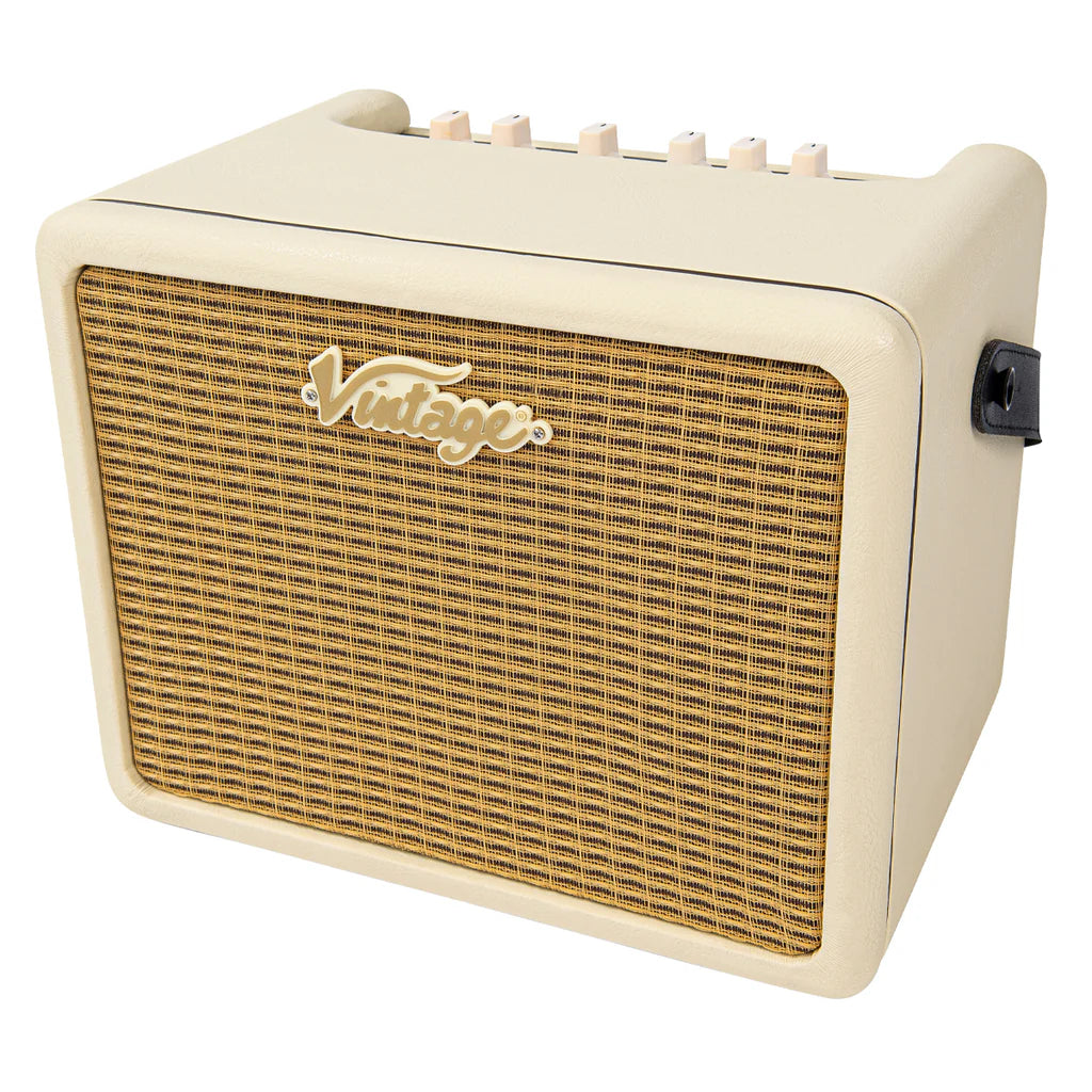 Vintage Retro 20W Bass Combo with DSP - Vintage White