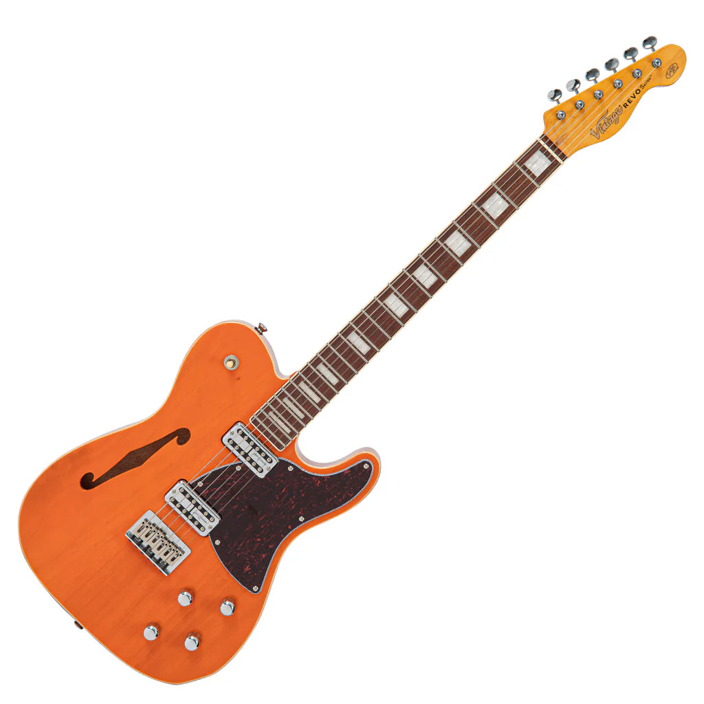 Vintage REVO Series Midline Electric Guitar - Trans Orange