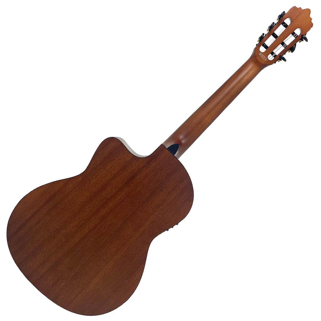 Vintage Santos Slim Body Electro-Acoustic Nylon Strung Guitar - Natural