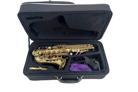 Artemis Soprano Sax Curved Outfit - Gold Lacquer Display