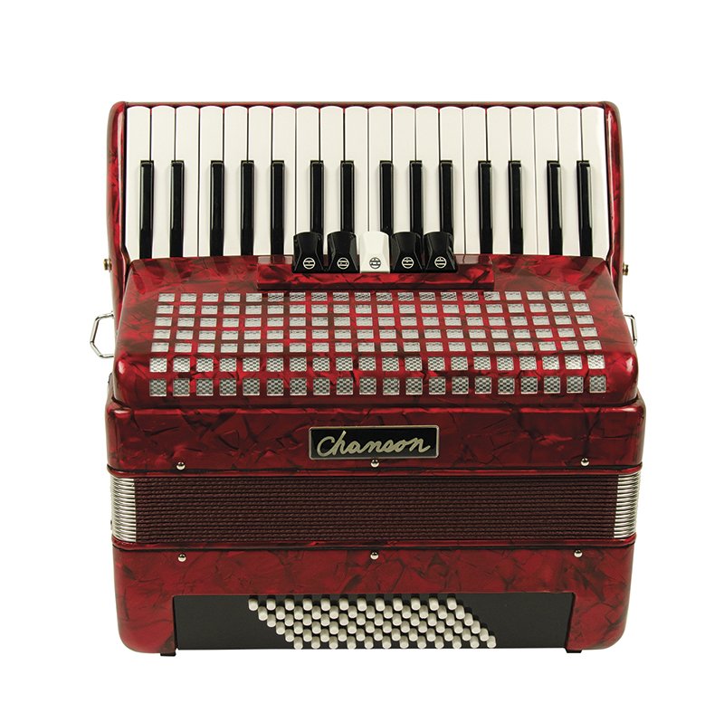Chanson accordion 72 bass Red