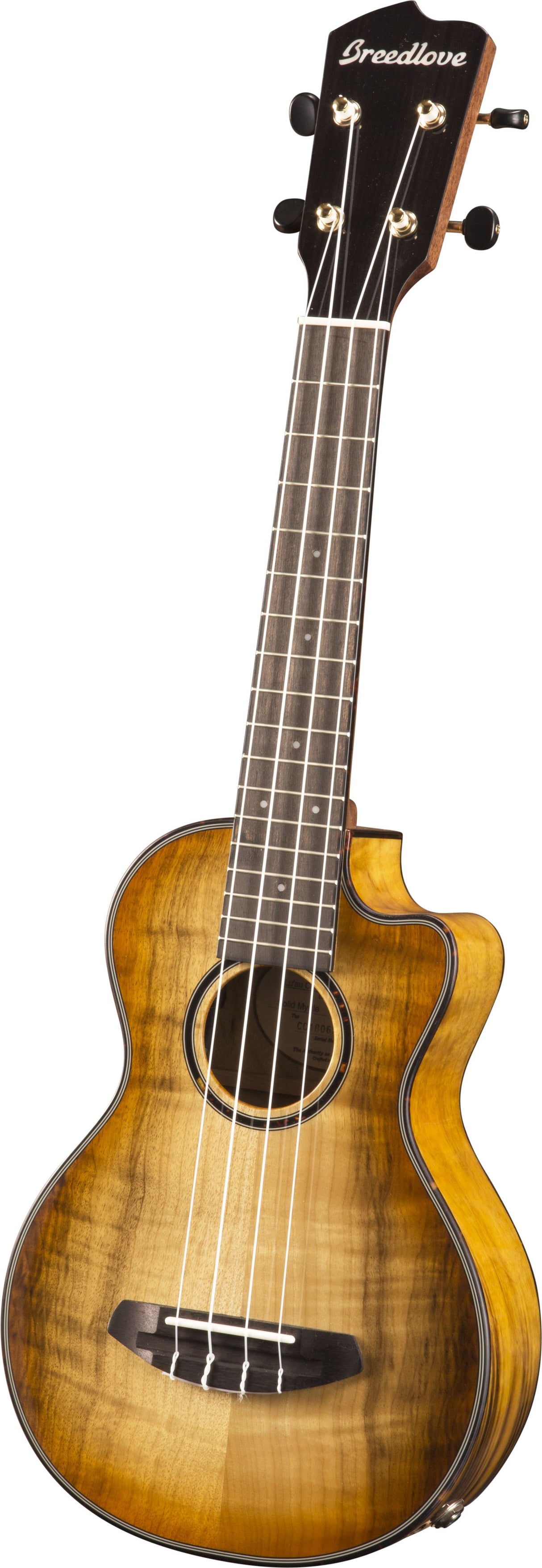 Breedlove Lu'au Concert Natural Shadow CE Ukulele - Myrtlewood/Myrtlewood