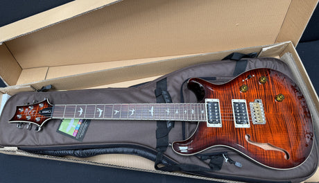 PRS SE Custom 24 Semi-Hollow Piezo Orange Tiger Smokeburst