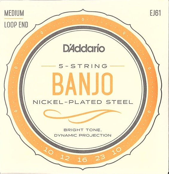 D Addario J61 5-String Banjo Medium Guage