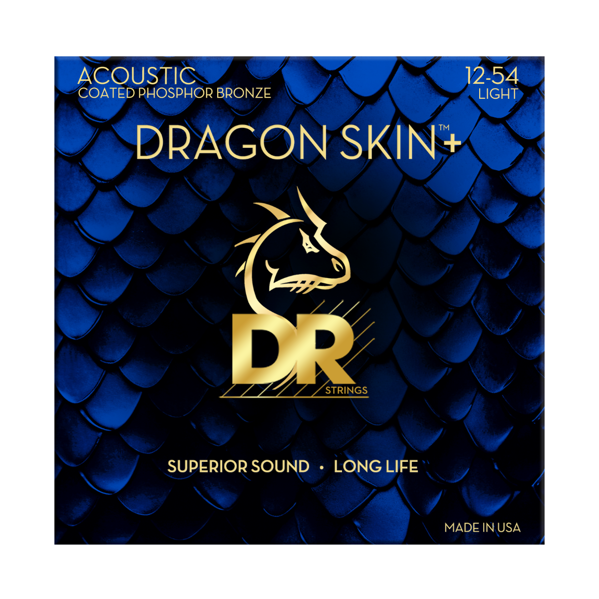 DR Strings Dragon Skin Plus Phosphor Bronze Acoustic Guitar Light 12-54