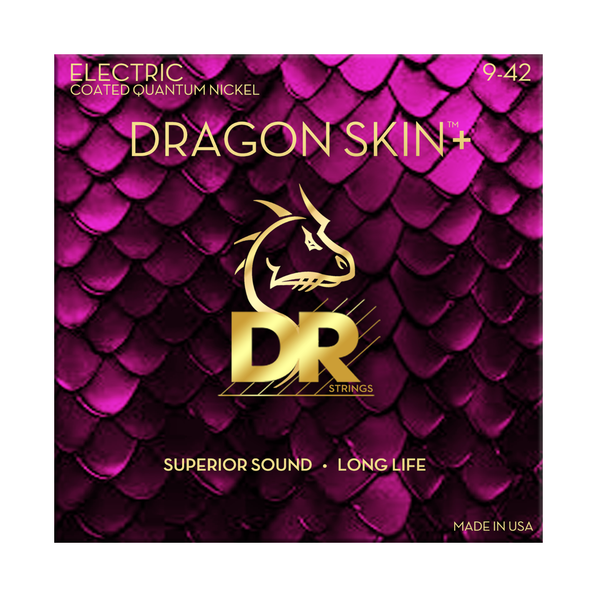DR Strings Dragon Skin Plus Quantum Nickel Electric Guitar Light 9-42