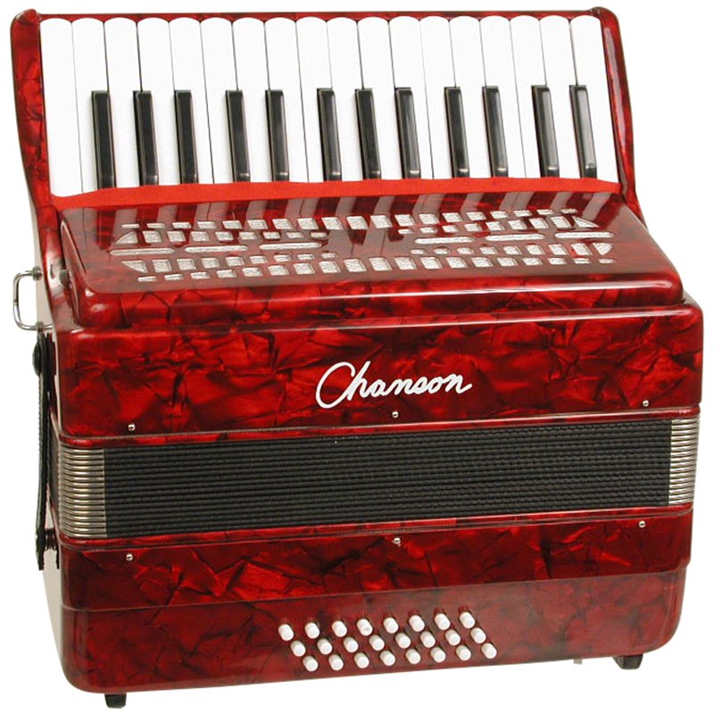 Chanson accordion 24 bass Red