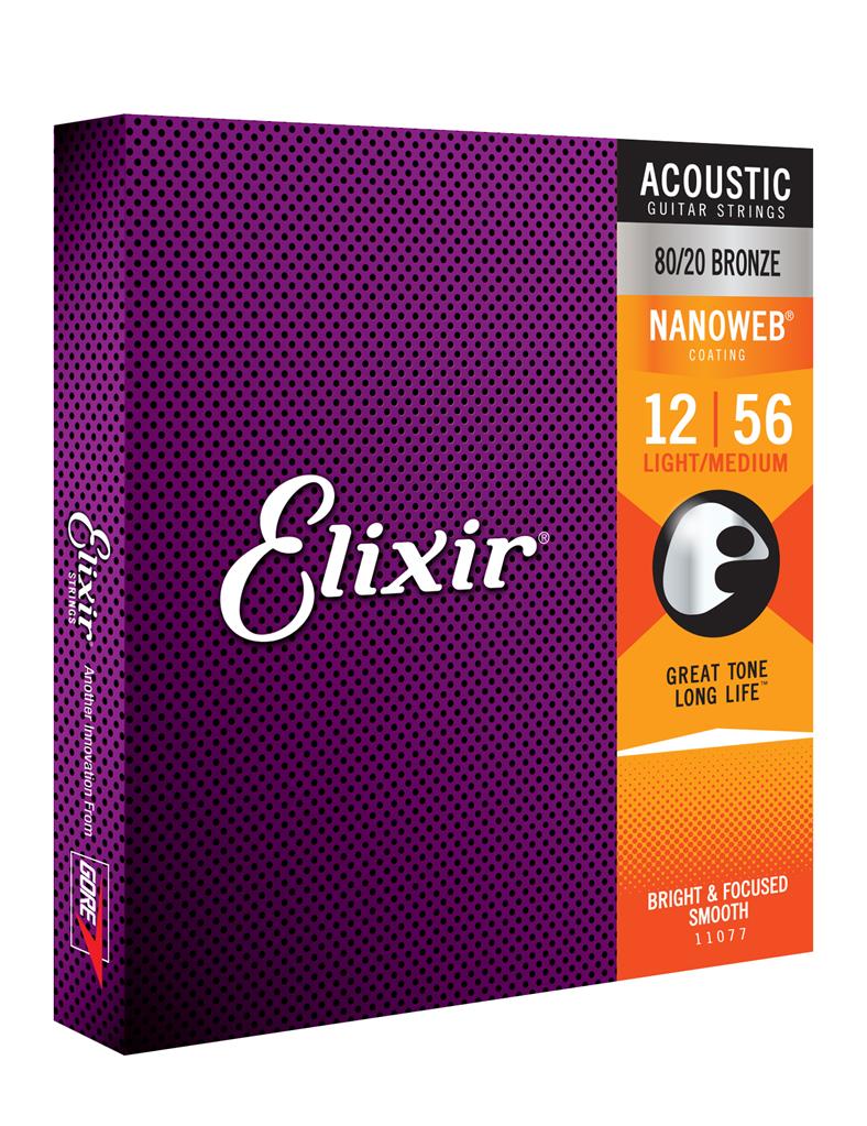 Elixir Nanoweb 80/20 Bronze Acoustic Light/Medium 12-56