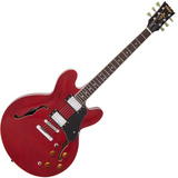 Vintage VSA500P ReIssued Semi Acoustic Guitar Cherry Red