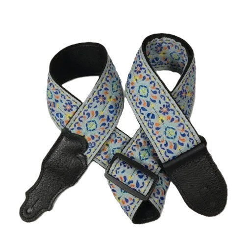 Franklin 2in Retro Folk Weave Guitar Strap - Light Blue