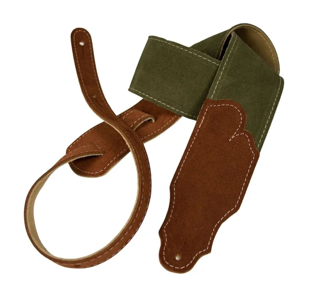 Franklin 2.5in Sedona Suede Guitar Strap - Olive