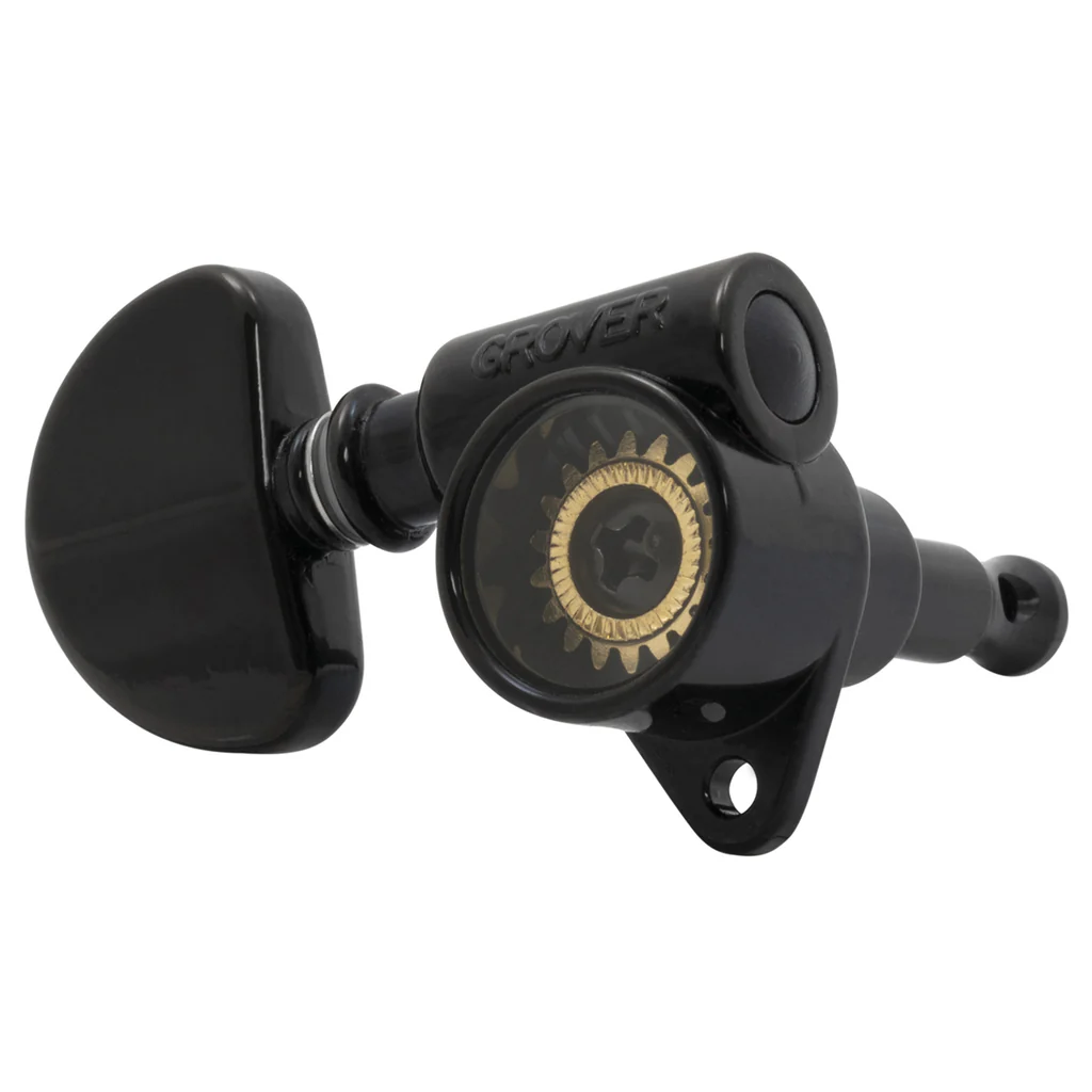 Grover Original Milk Bottle Style Rotomatics 102V Series Black Set 3+3 - Clear Cap