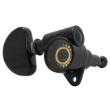 Grover Original Milk Bottle Style Rotomatics 102V Series Black Set 3+3 - Clear Cap