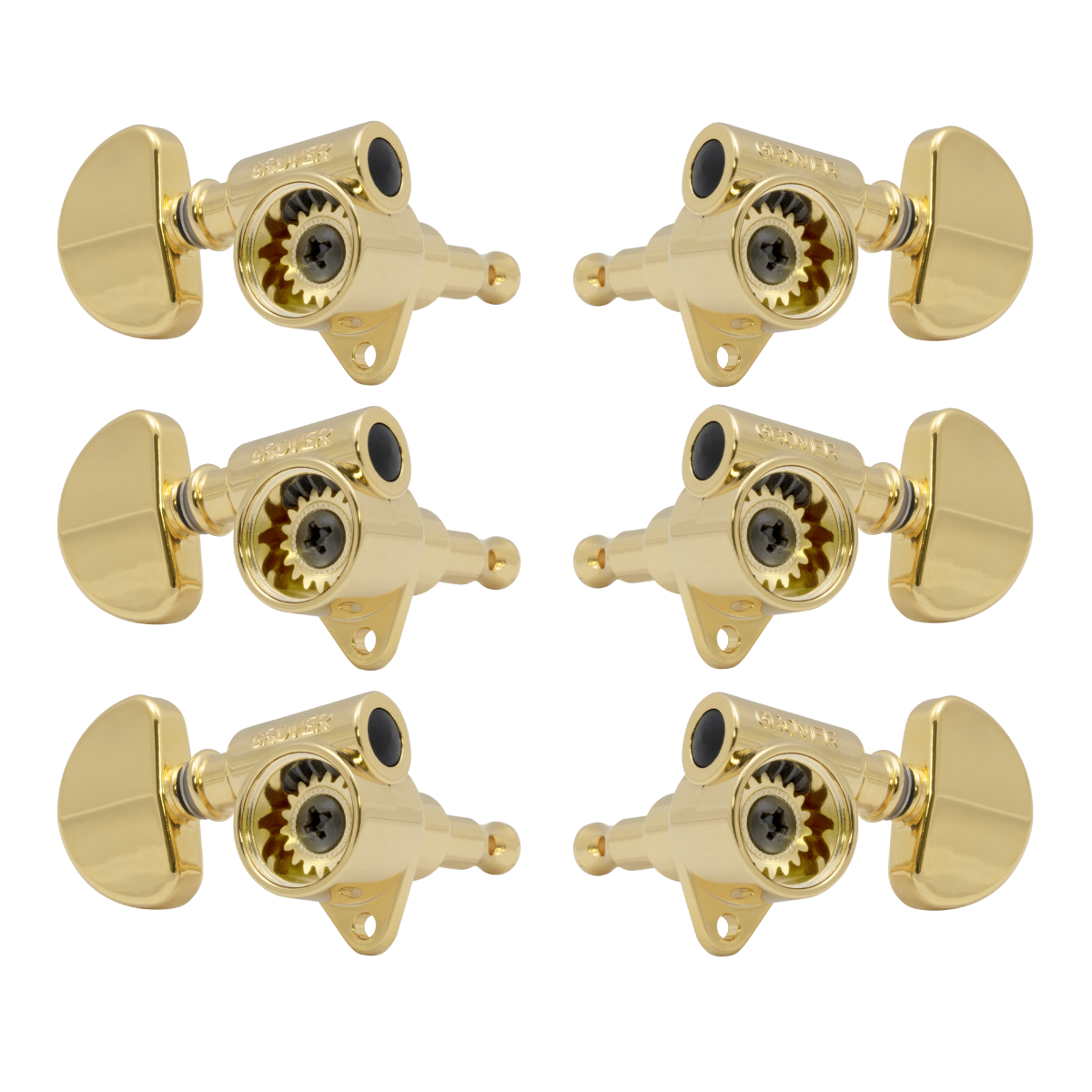 Grover Original Milk Bottle Style Rotomatics 102V Series Gold Set 3+3 - Clear Cap