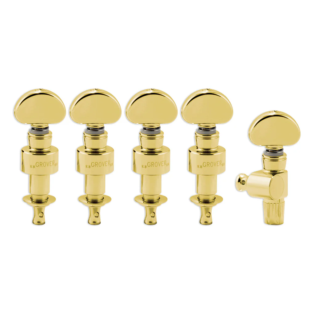 Grover Planetary 121 Series Banjo Pegs Gold - Metal Button - Set of 5