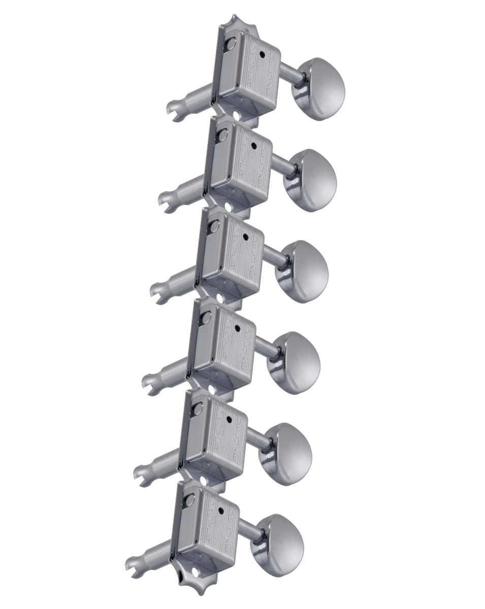 Grover Deluxe 133 Series Chrome Set 6-in-Line - Metal Buttons