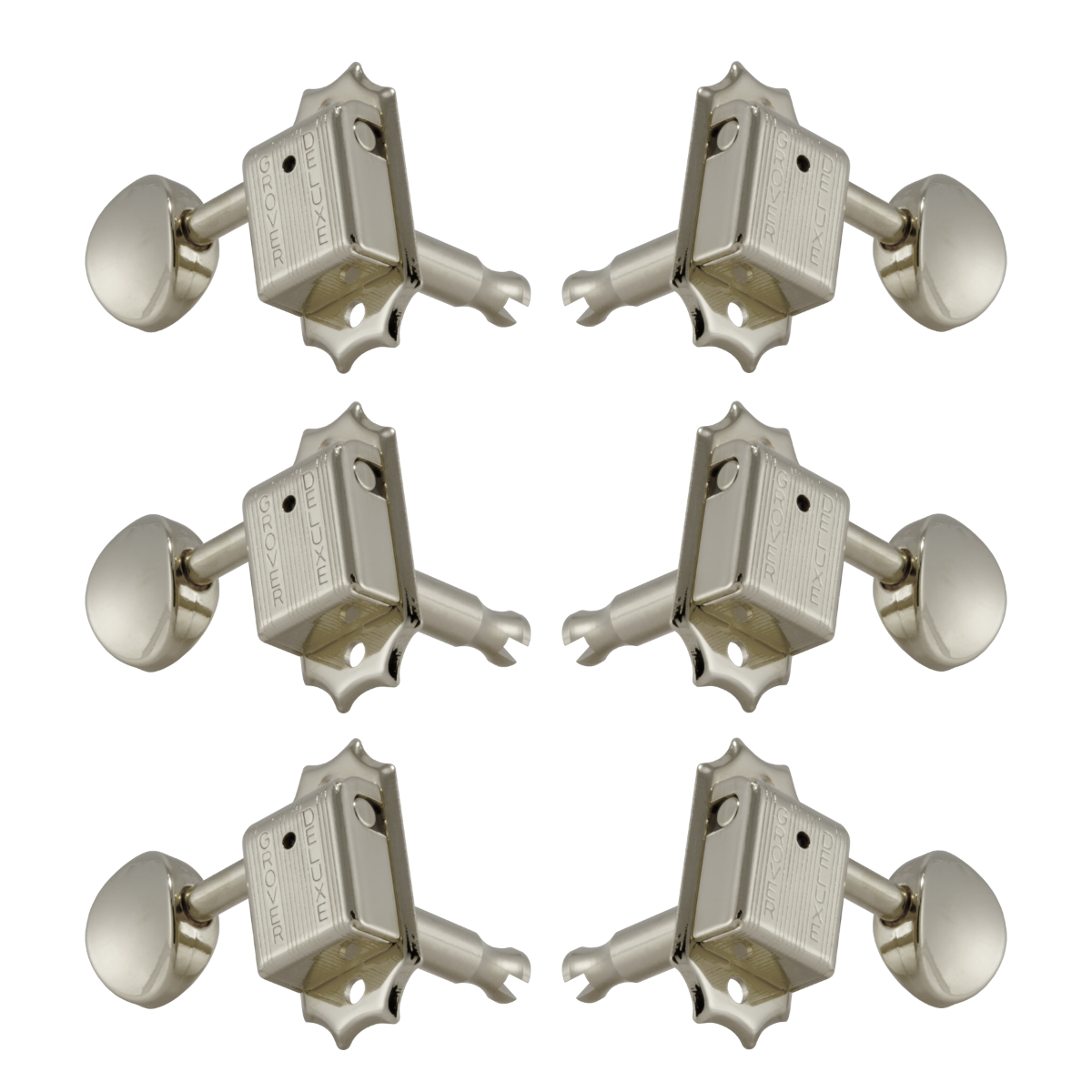 Grover Deluxe 133 Series Nickel Set 3+3 - Metal Buttons
