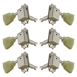 Grover Deluxe 133 Series Nickel Set 3+3 - Plastic Keystone Buttons