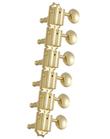 Grover Vintage Deluxe 136 Series Gold Set 6-in-Line - Metal Buttons