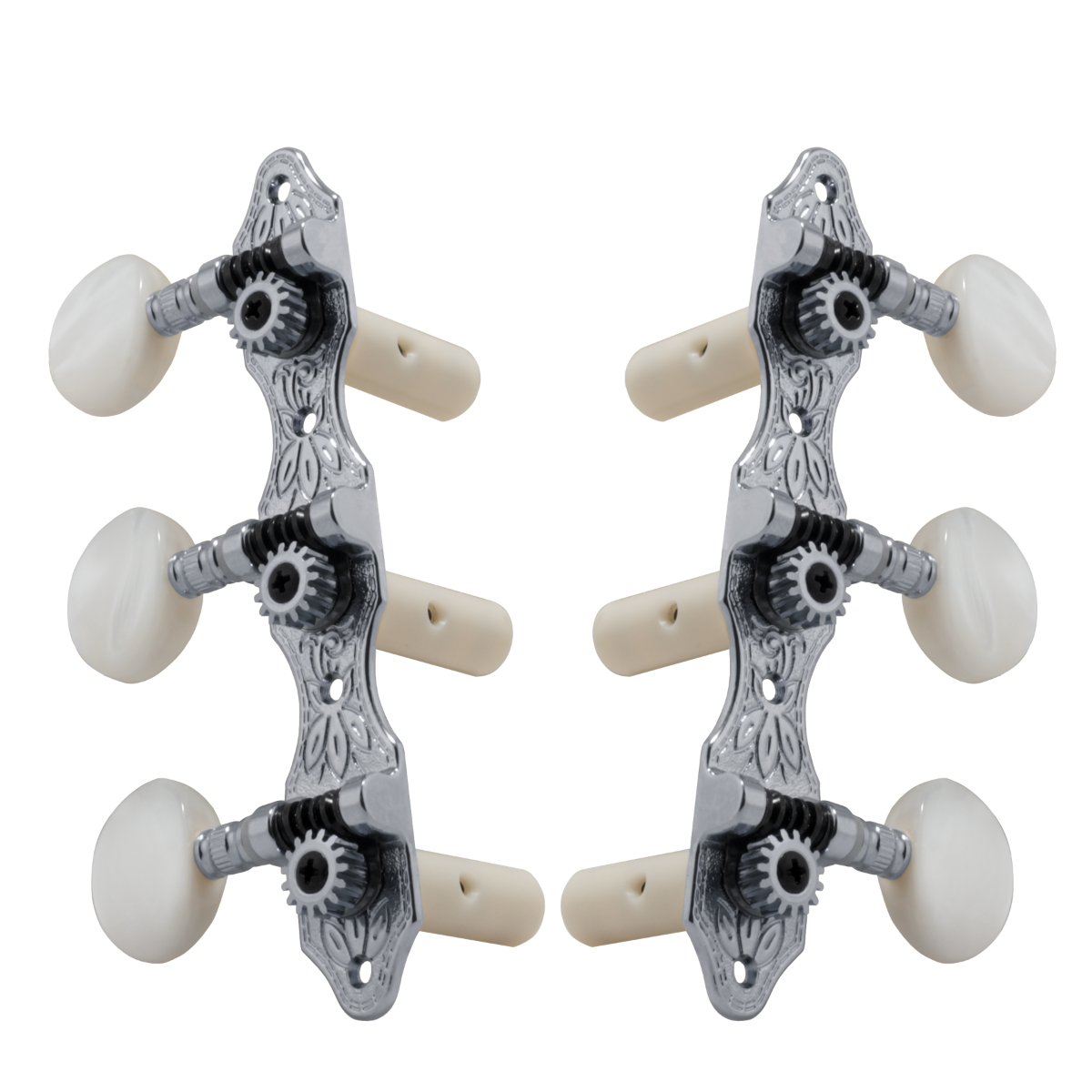 Grover Deluxe 306 Series Classic Chrome Set 3+3 On Plate